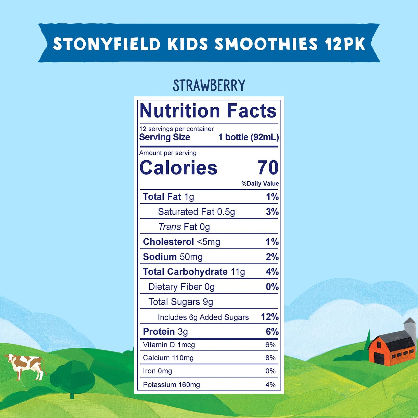 Stonyfield Organic Lowfat Yogurt Smoothies, Strawberry, 3.1 Oz., 12 Ct - #1 Organic Kids Yogurt, Real Fruit & Wholesome Ingredie