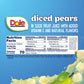 Dole Fruit Bowls Diced Pears in 100% Juice Snacks, 4oz 24 Total Cups, Gluten & Dairy Free, Bulk Lunch Snacks for Kids & Adults