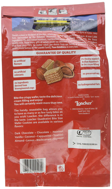 Loacker Quadratini Wafer Hazlenutx, 250G
