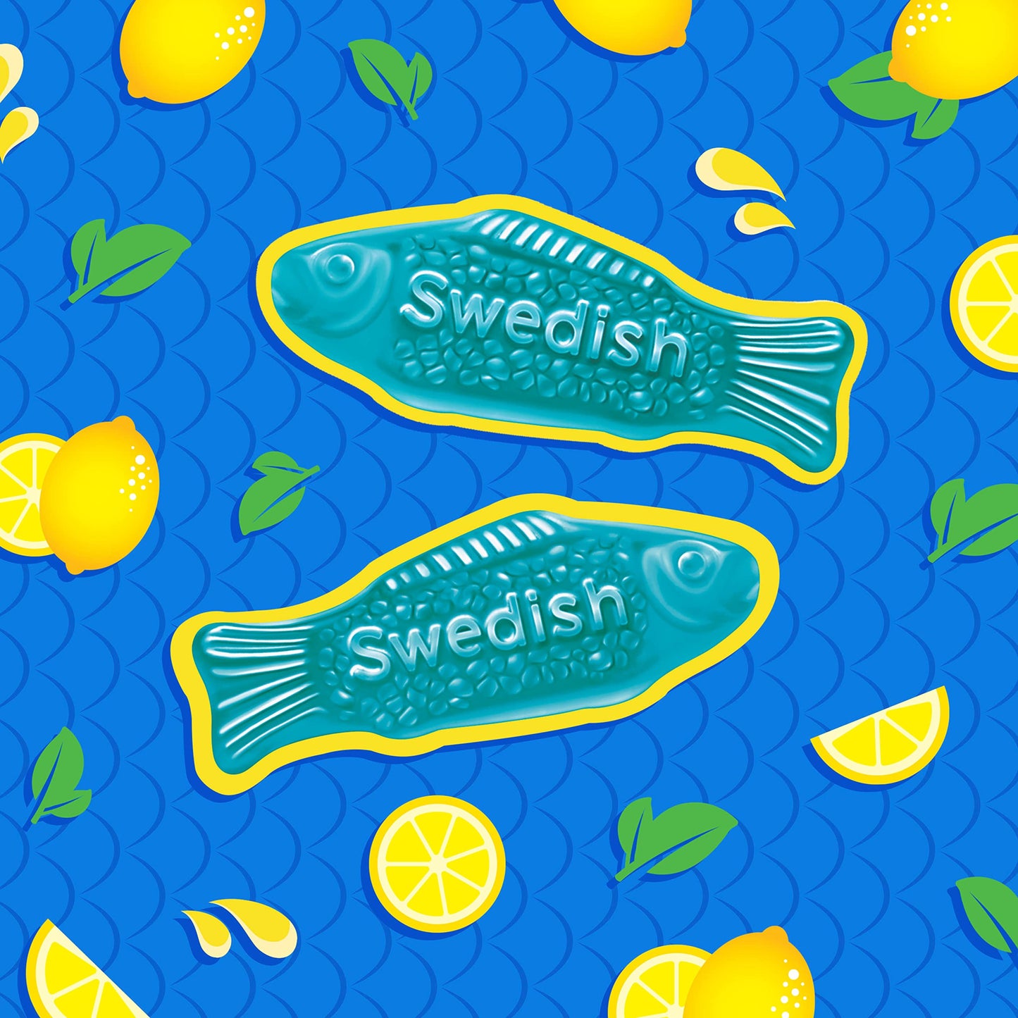 Swedish Fish Blue Raspberry Lemonade Soft & Chewy Candy, Bulk Candy, 12-8.04 Oz Bags