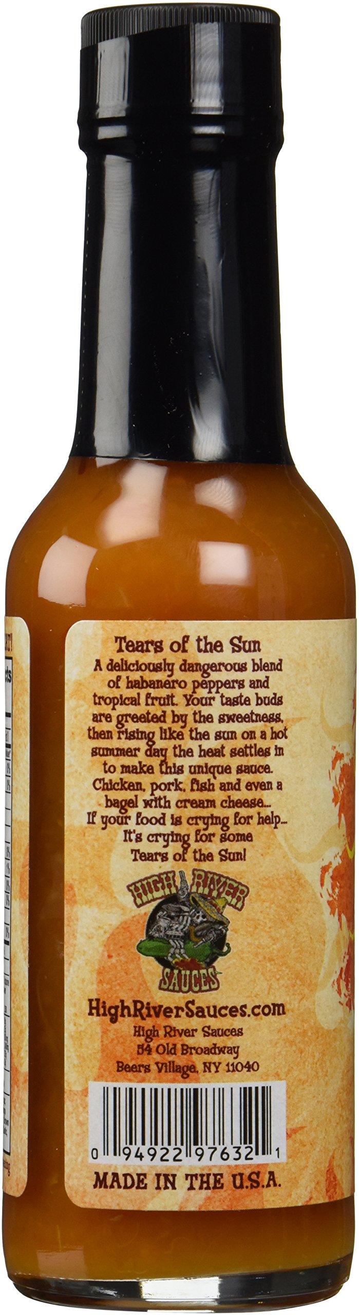High River Sauces Tears of the Sun Hot Sauce, 5.4 Ounce, Red