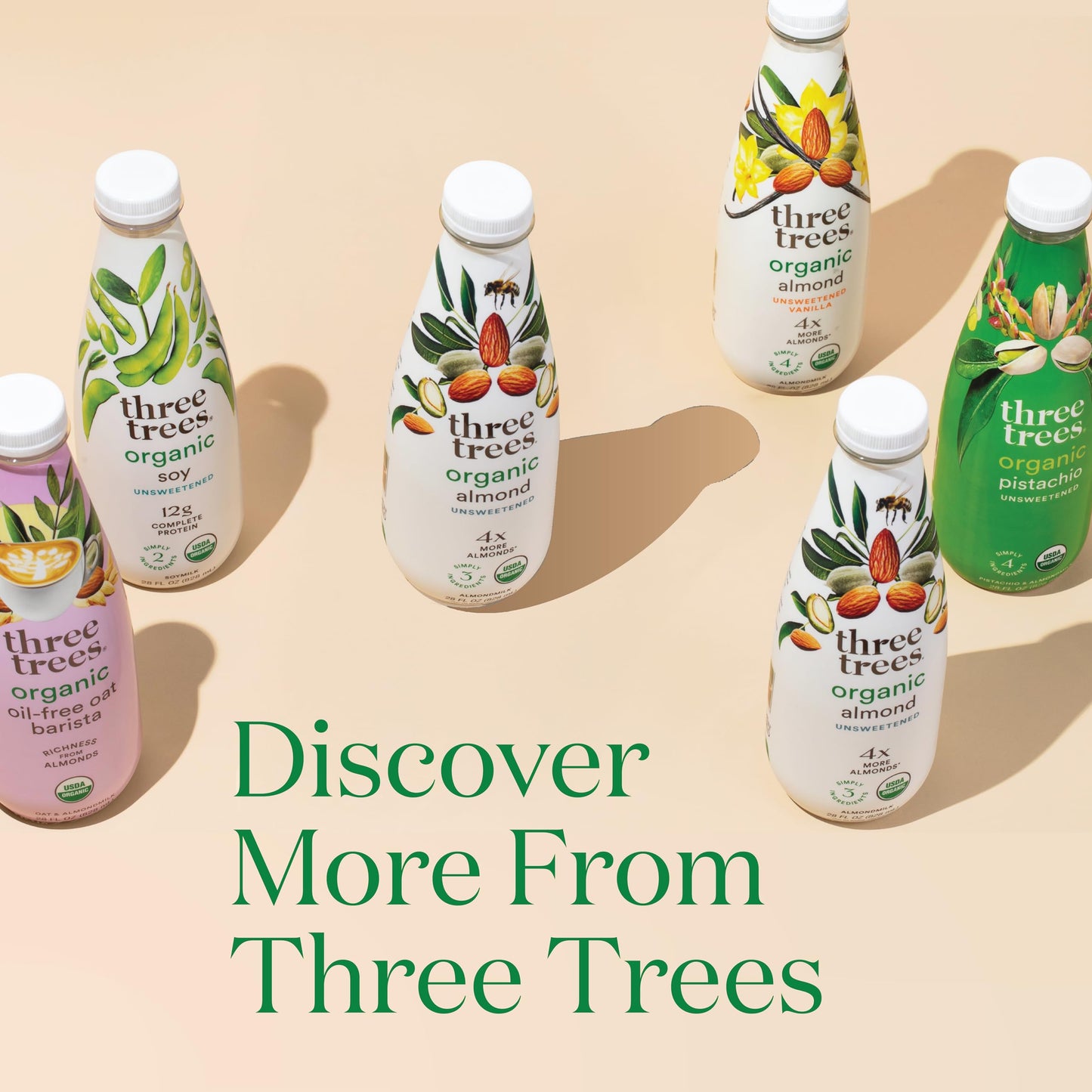 Three Trees Organic Unsweetened Vanilla Almondmilk, 28 Fz