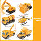 SEERMIA 21-Piece Mini Construction Vehicles Cake Decoration Set, Metal, KC-120, Truck002, Includes Trucks & Road Signs for Birthdays