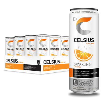 Sparkling Orange Fitness Drink, Zero Sugar, 12oz. Slim Can (Pack of 12)