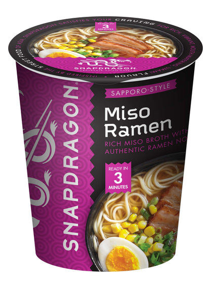 Snapdragon Sapporo-Style Miso Ramen Cups, 2.2oz (Pack of 6)