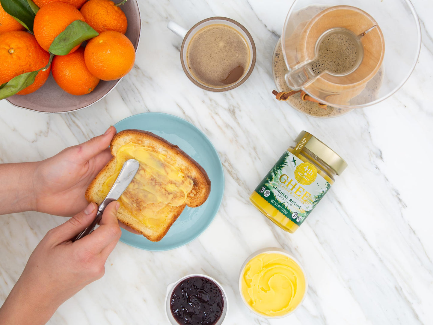 4th & Heart Original Grass-Fed Ghee, Clarified Butter, Keto, Pasture Raised, Lactose and Casein Free, Certified Paleo (16 Ounces