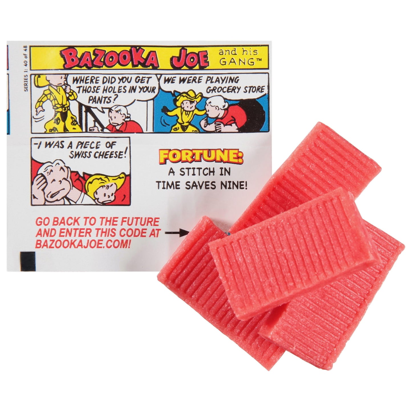Bazooka Bubble Gum 10 Piece Wallet Pack (Pack of 12) Individually Wrapped Pink Chewing Gum in Original Flavor - Fun Old Fashione