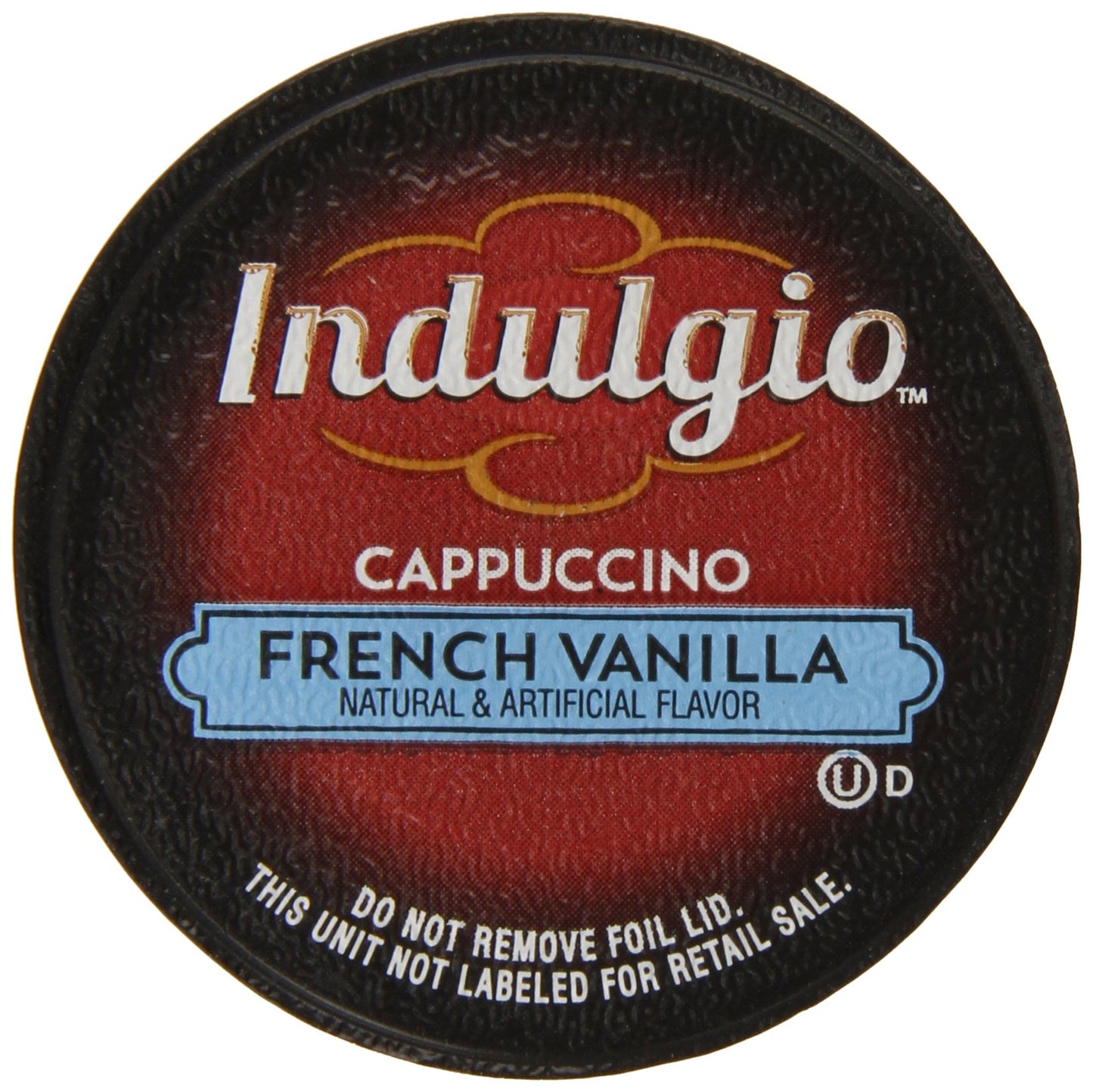 Indulgio Cappuccino Pods, French Vanilla, 12-Count Single Serve Cups for Keurig K-Cup Brewers, White
