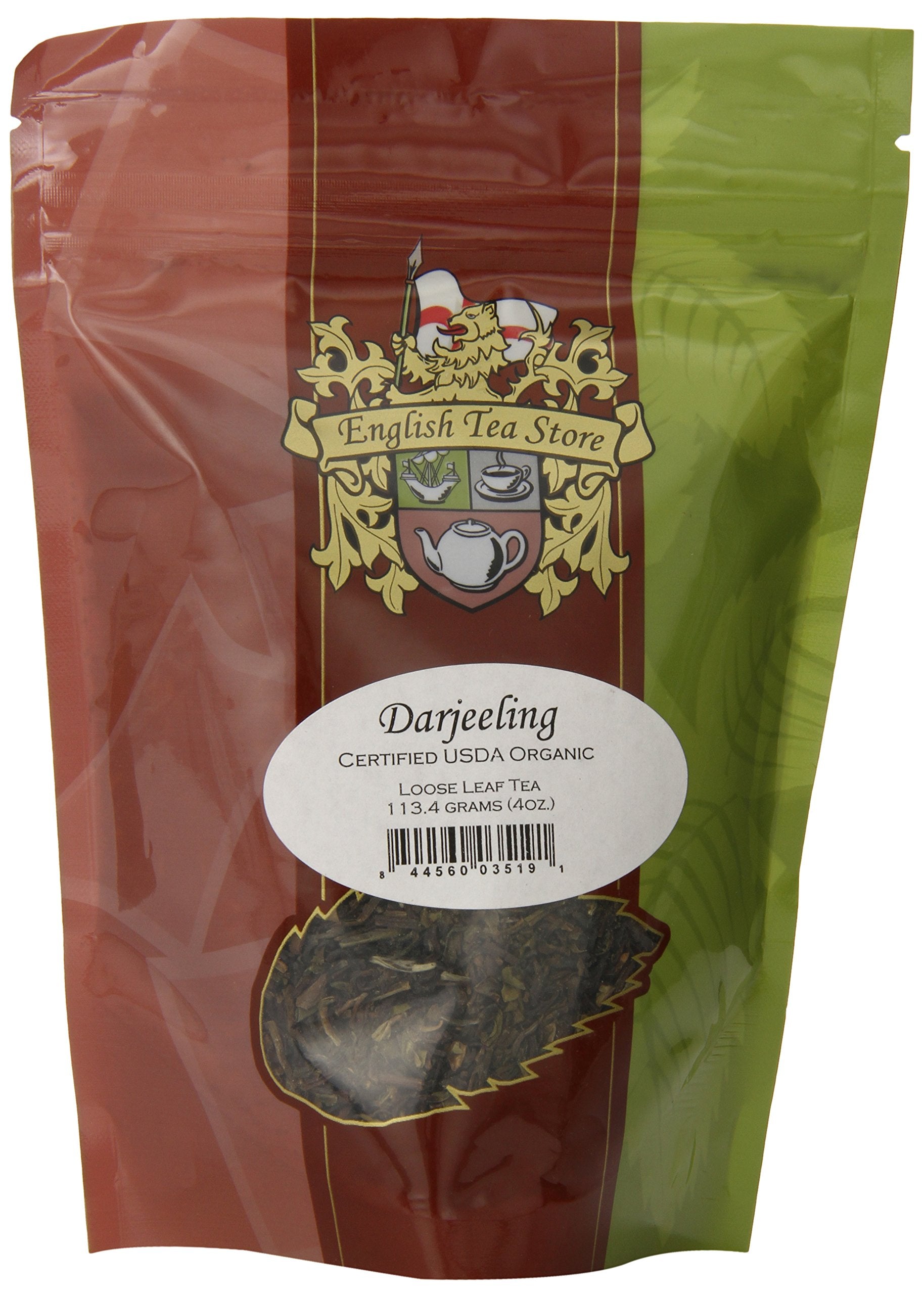 English Tea Store Organic Darjeeling Tea Pouches - 4oz, Loose Leaf, 4 Ounce
