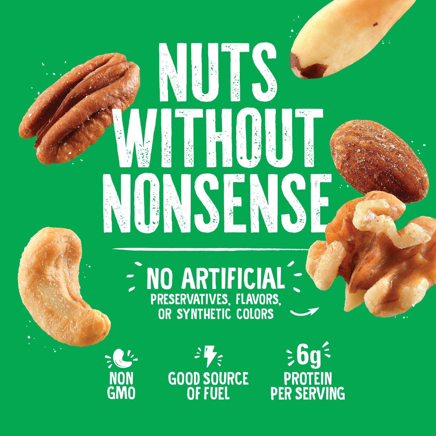 Emerald Salted Deluxe Mixed Nuts (1-Pack) | 36oz Resealable Bulk Bag | Features Cashews, Almonds, Walnuts, Brazil Nuts, Pecans |