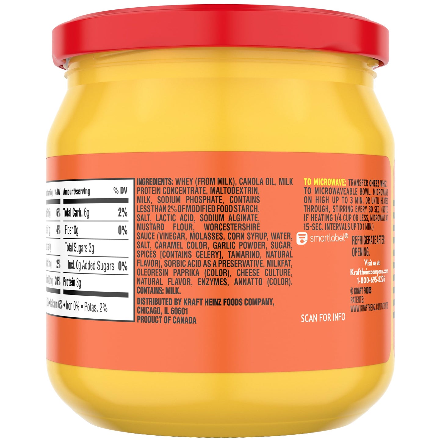 Cheez Whiz Cheese Dip, 1 Jar, Original Flavor, Easy Dip, 15 oz