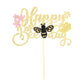 1 Pack Happy Bee Day Cake Topper Black Glitter Bumble Bee Theme Cake Pick Decorations For Baby Shower Kids Birthday Party Suppli