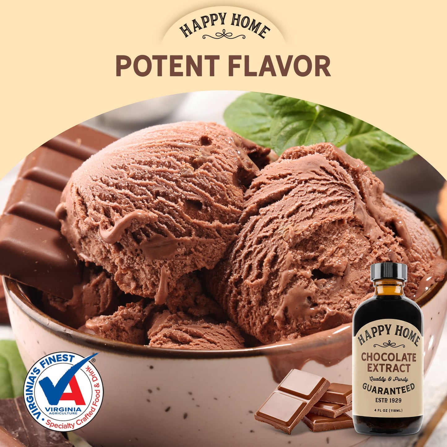 Happy Home Premium Natural Chocolate Flavor - Certified Kosher, 4 oz.