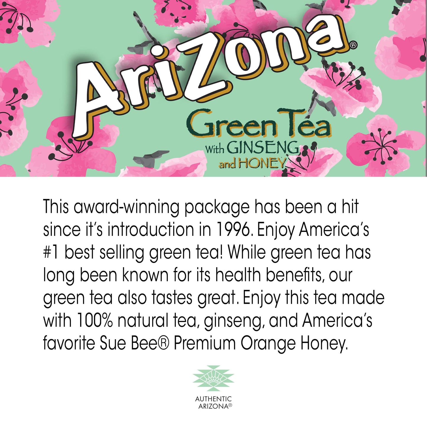 AriZona Green Tea with Ginseng & Honey, 22 Fl Oz Big Can, Pack of 12 - Refreshing Herbal Beverage, Perfect for On-the-Go Enjoyment