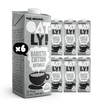 Oatly Barista Edition Oat Milk - Crafted for Coffee | Dairy-Free  Plant-Based  Shelf-Stable Milk that makes Perfect Foam (32 oz  6-pack)