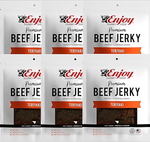 Enjoy Beef Jerky Teriyaki, All Natural 3Oz (Pack Of 6)