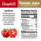 Campbells 100% Tomato Juice, 46 Fl Oz Can, Pack of 1