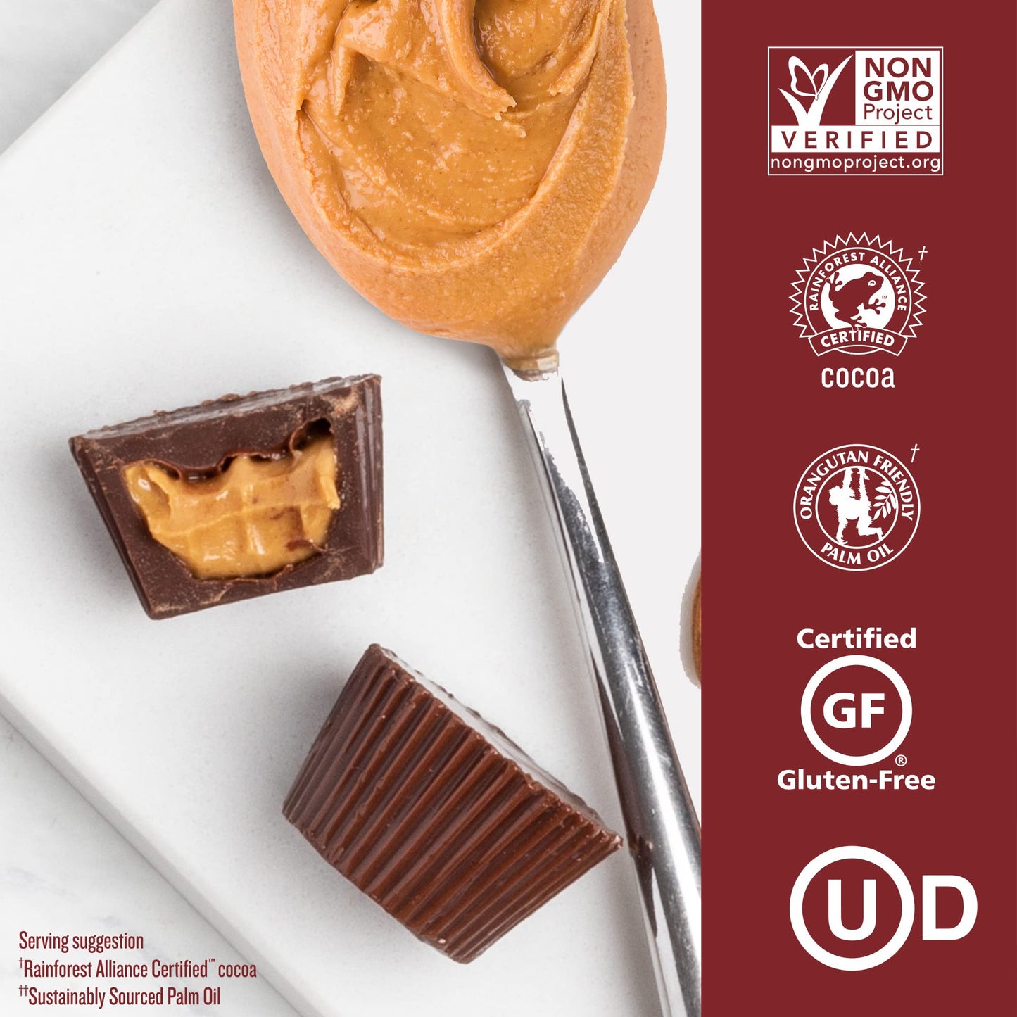 Justins Organic Mini Dark Chocolate Peanut Butter Cups, 4.7 oz (6 Pack), White