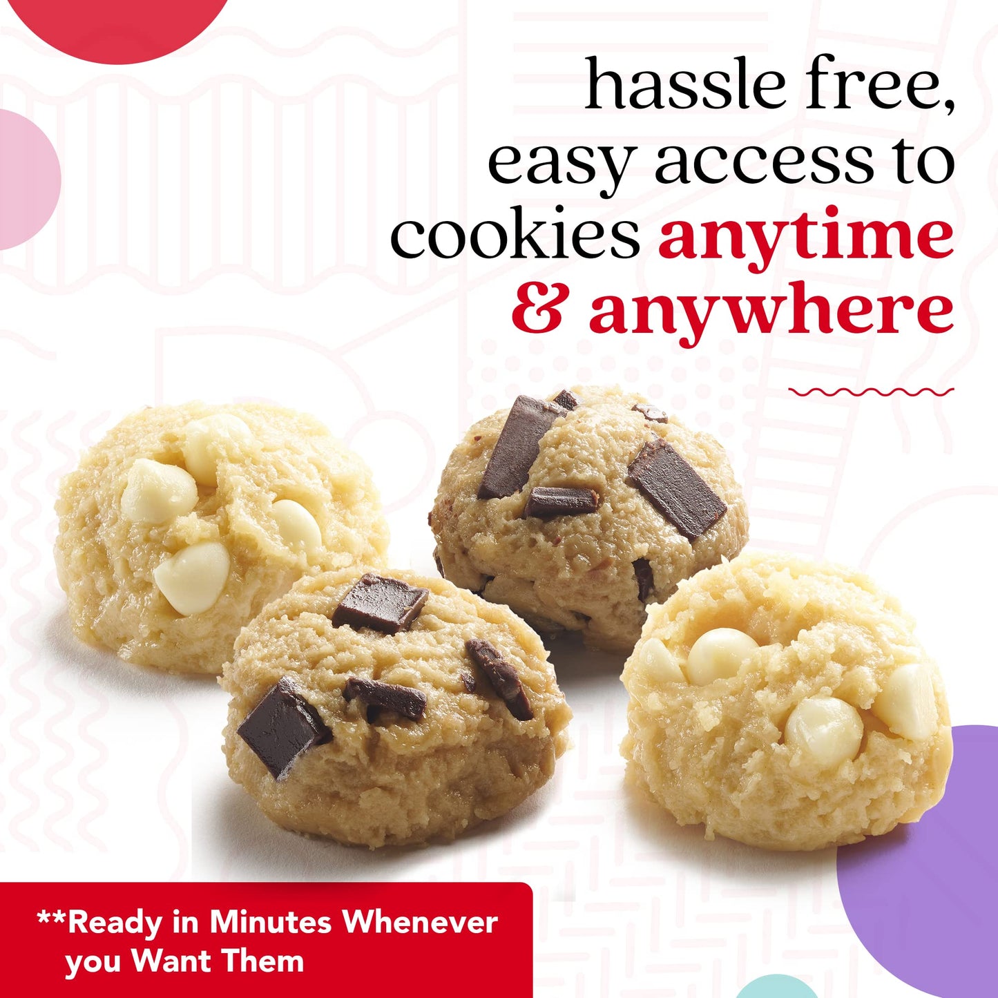 David's Cookies Preformed Frozen Cookie Dough Chocolate Chunk & Macadamia White Chip 96 count
