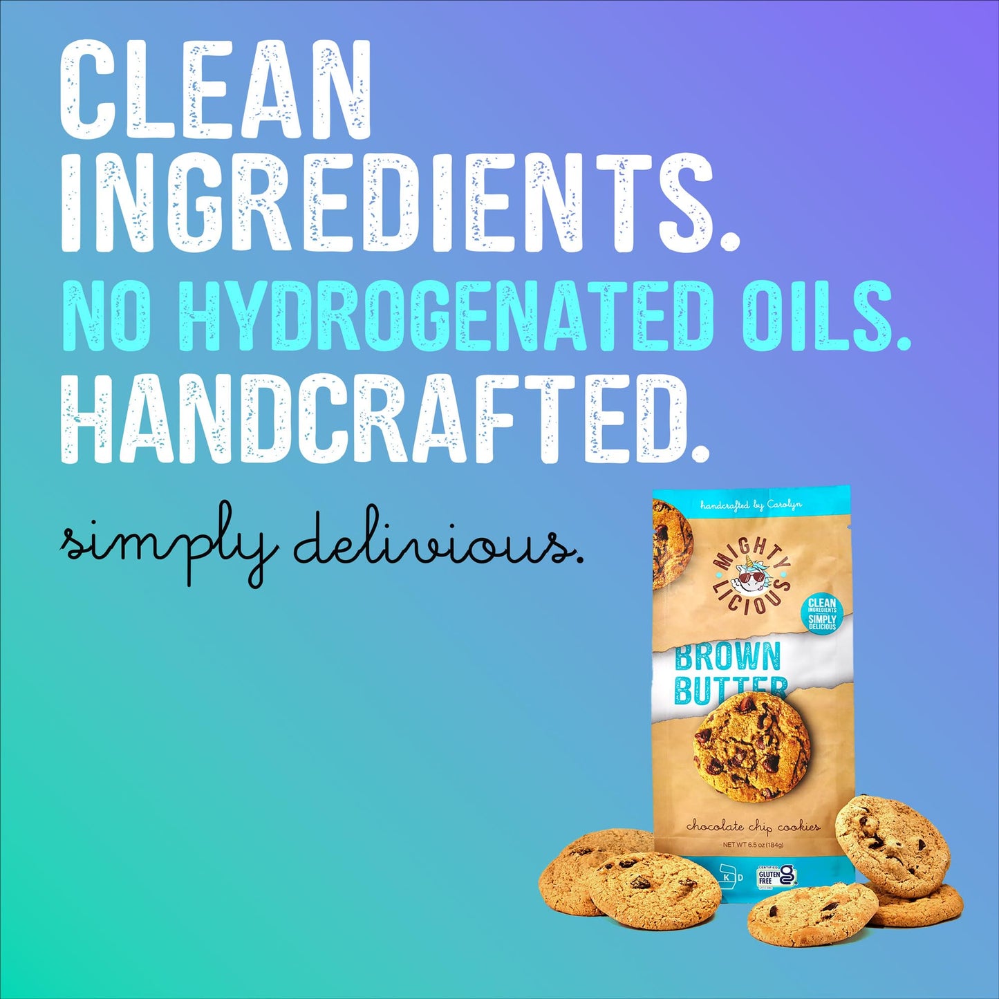 MIGHTYLICIOUS - Brown Butter Chocolate Chip Cookies - Gluten-Free - Kosher - Allergen-Friendly Snack - Perfect for Weddings & Bi