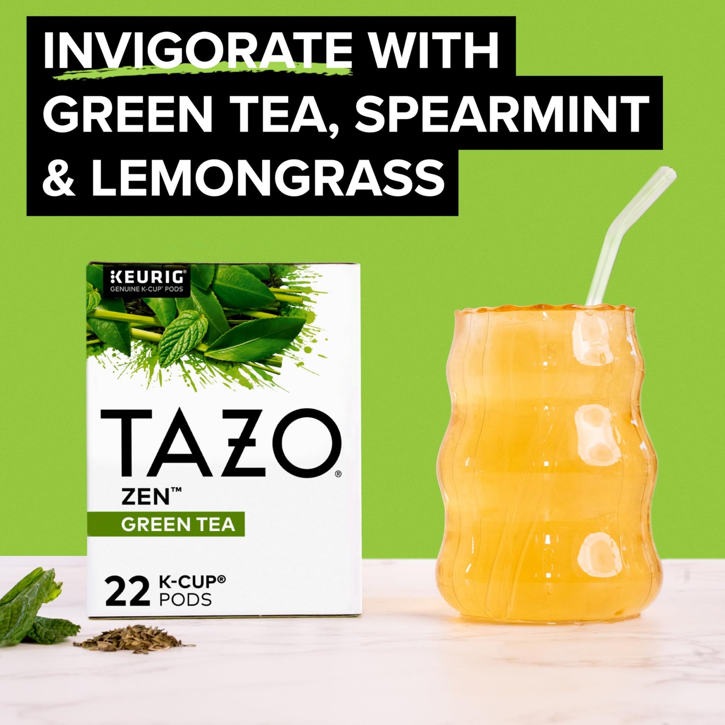 TAZO Green Tea K-Cups, Zen Flavor, 22 Pods, 22 Count, Model 68374886