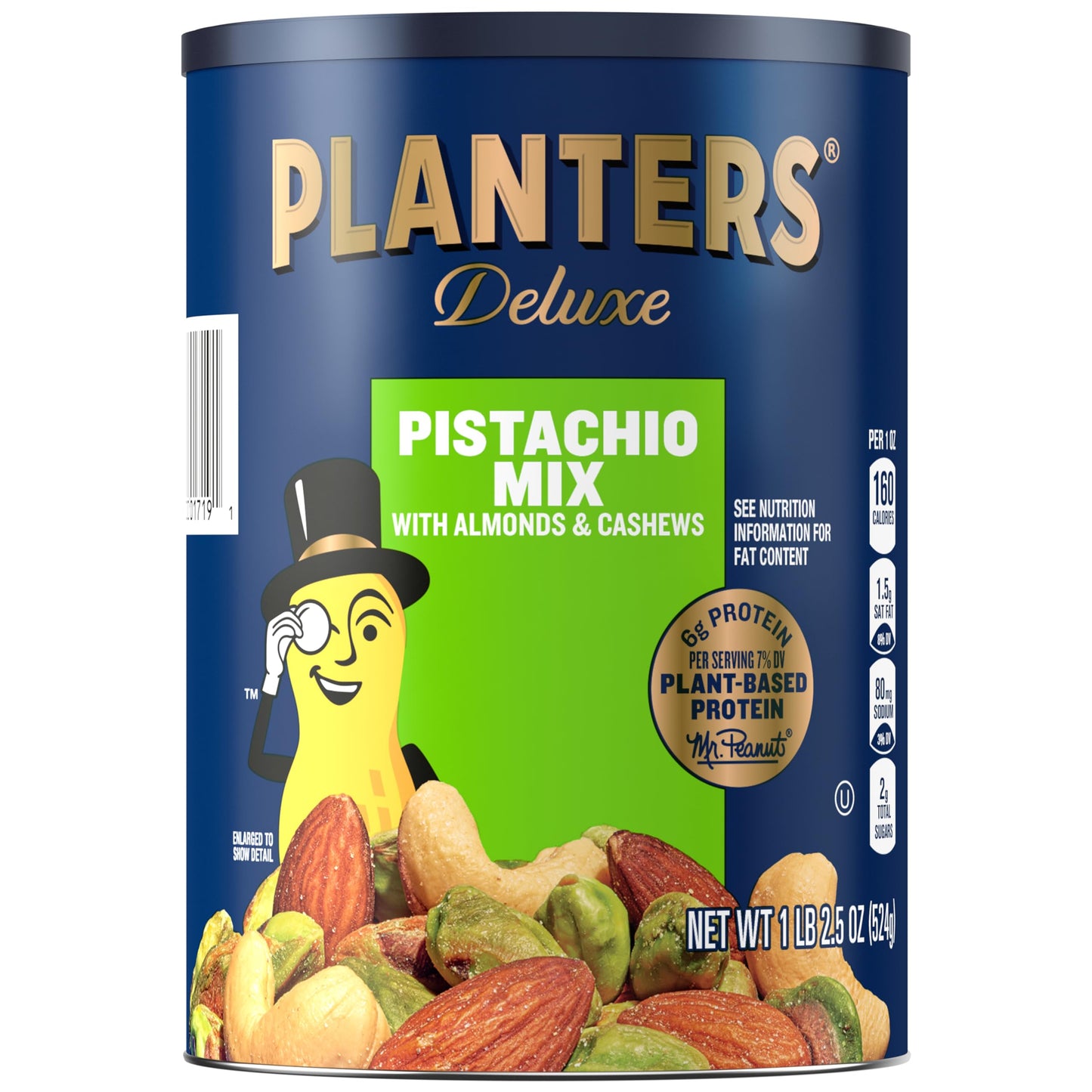PLANTERS Pistachio Nut Mix, No Shell, Almonds & Cashews, Plant-Based Protein, 1.15 lb, Kosher