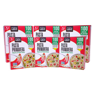 Kitchen & Love Hearts of Palm Linguine with Vegetables, Low Carb, Low Calories, Plant Based, Non GMO, Gluten Free Pasta Alternat