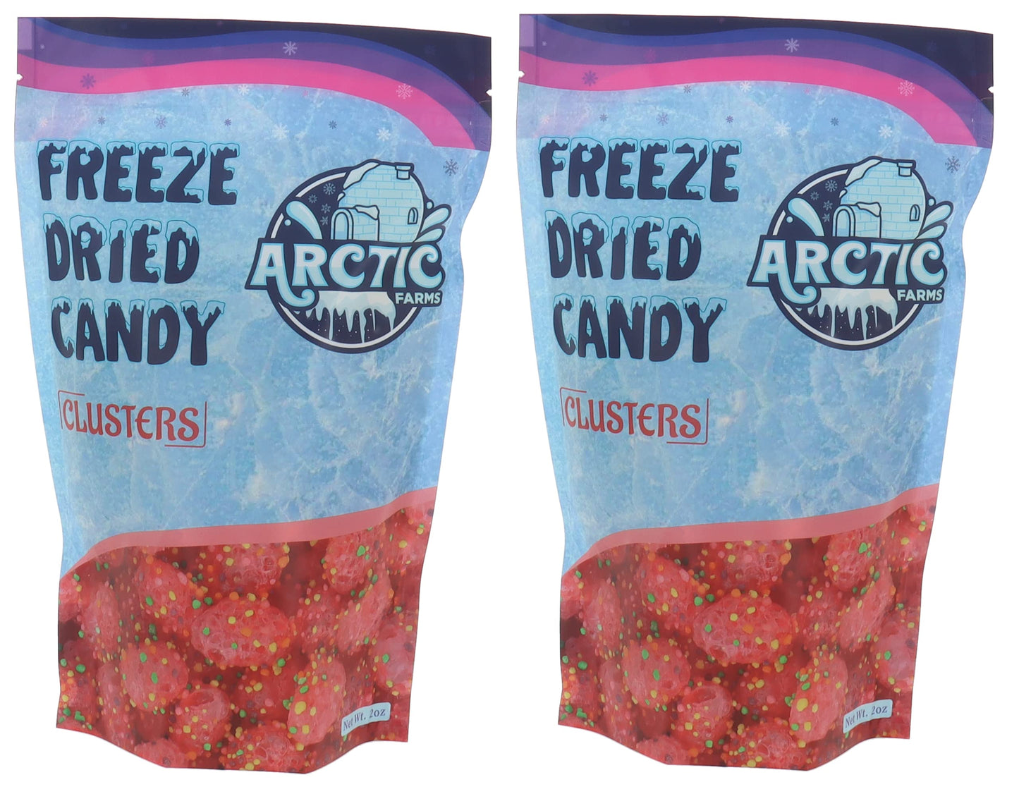 Arctic Farms Freeze Dried Candy Clusters Candies 2Oz Bagged And Boxed (Rainbow) (Pack Of 2)