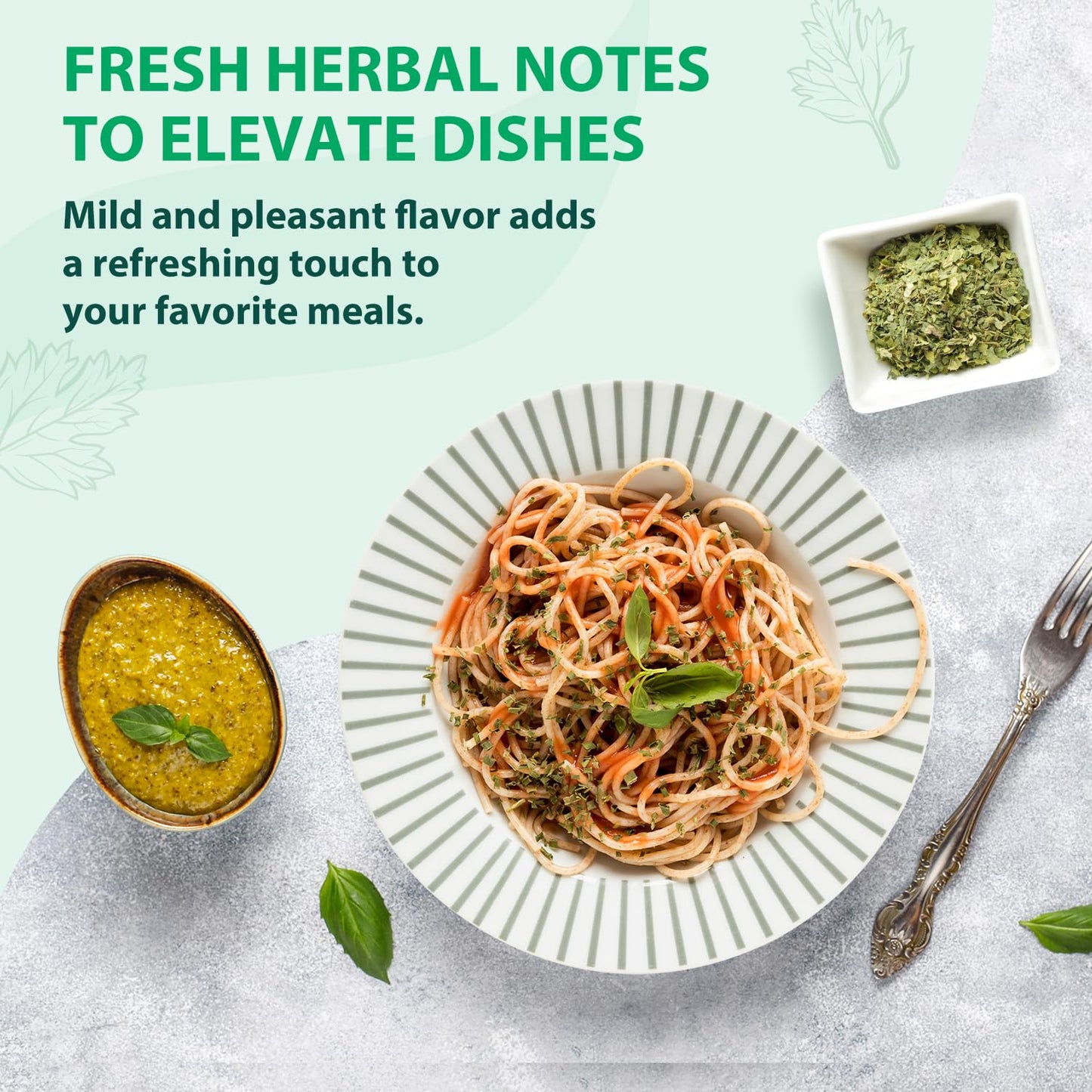 Soeos Parsley Flakes  2.1 oz (60g)  Dried Parsley Leaves  Fresh Flavor and Aroma  Perfect for Seasoning  Garnishing  and Cooking