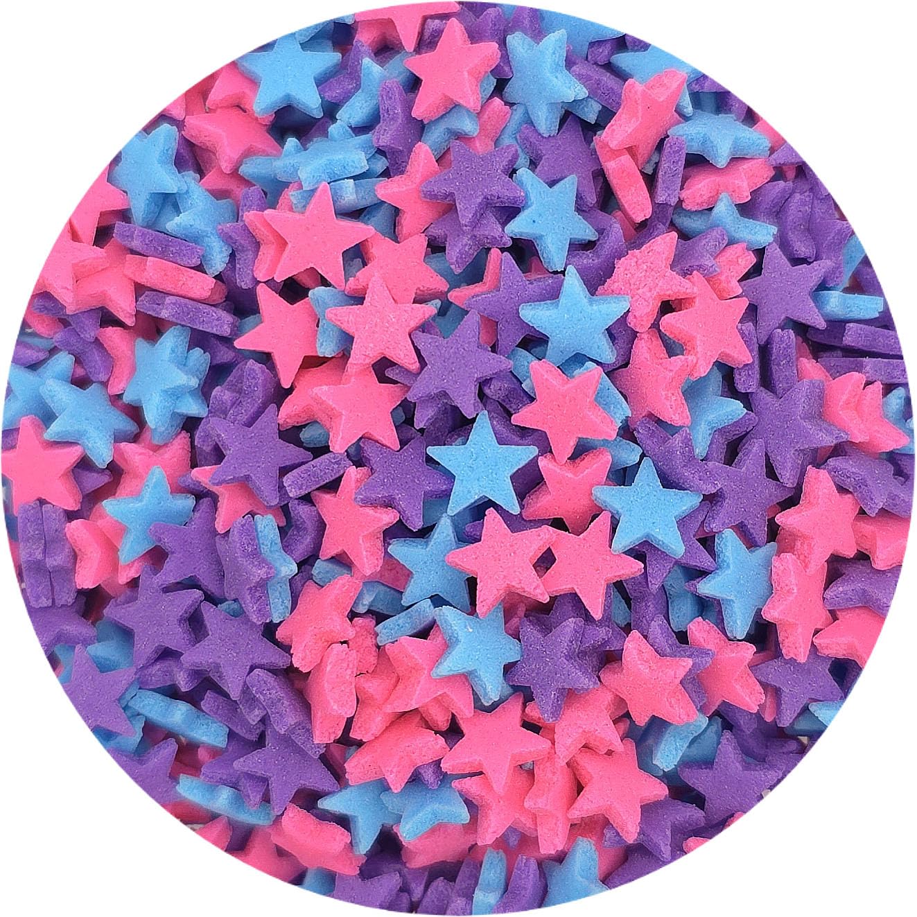 NCS Blue, Purple and Pink Star Edible Sprinkles, 8 ounces - Great for Cupcakes, Cookies, Cakes, Cakes Pops