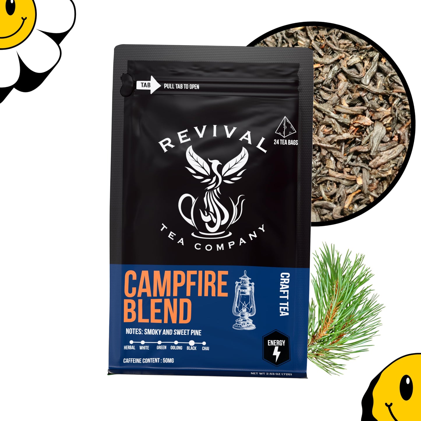 Revival Tea Company Campfire Blend Lapsang Souchong Black Tea - 24 Tea Bags