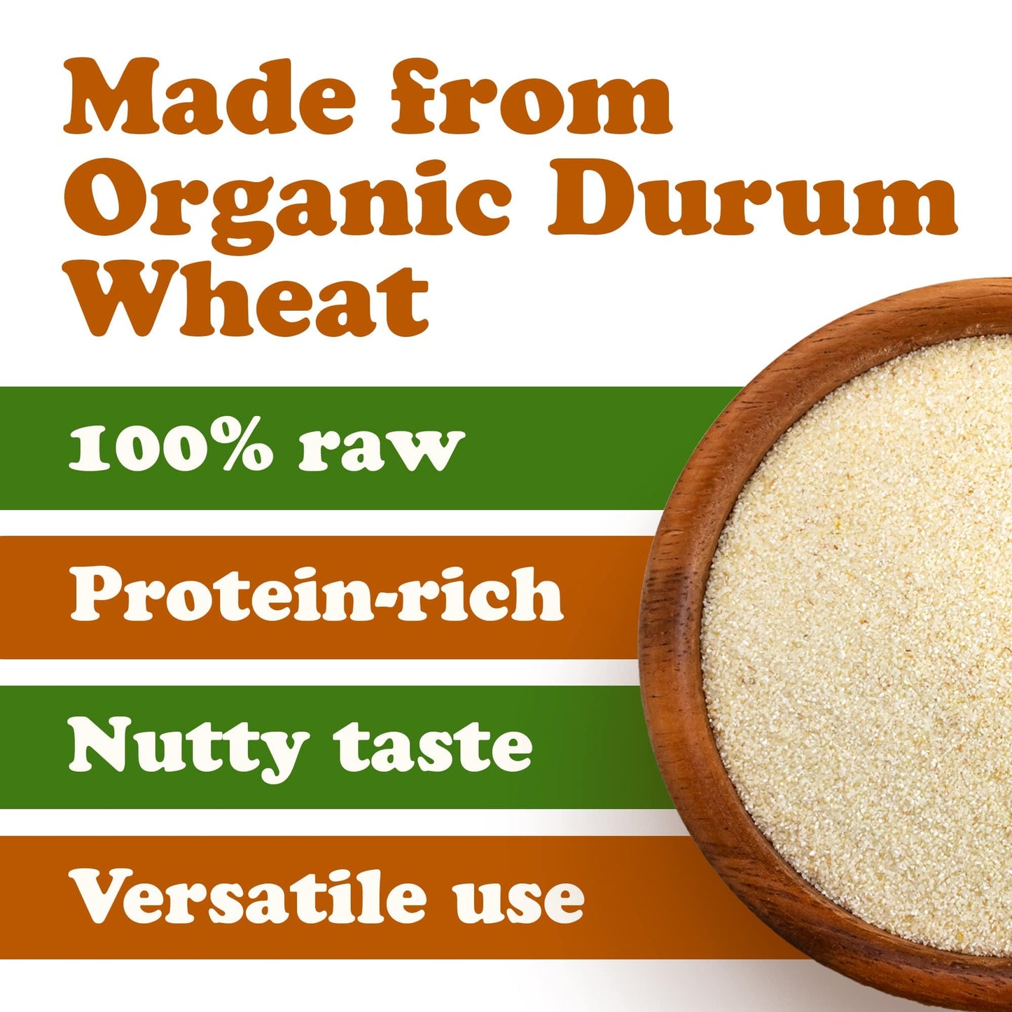 Food To Live Organic Italian Semolina Flour, 8 Ounces - Premium Durum Wheat, Perfect For Pasta And Pizza Dough, Ideal For Authen