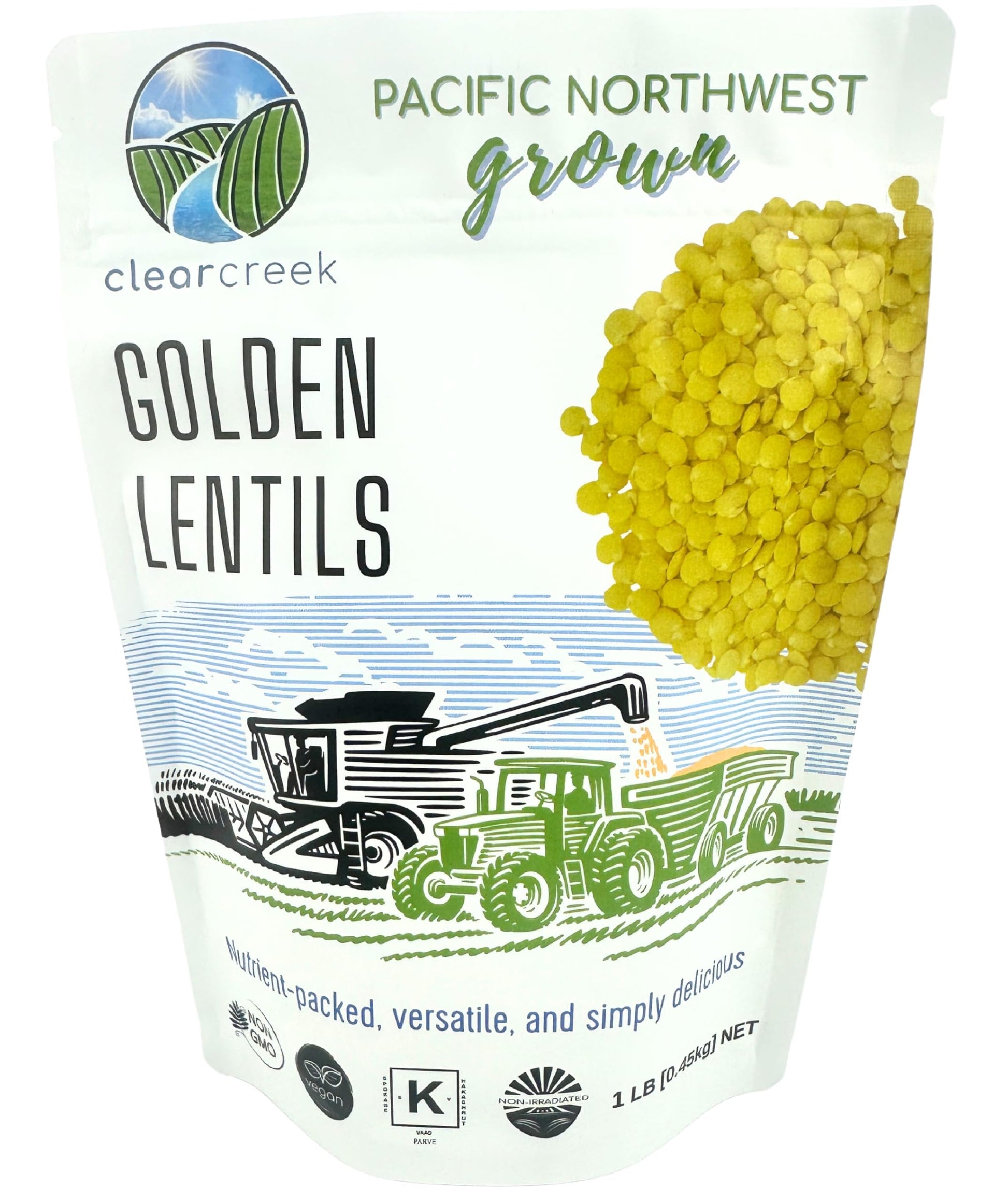 Certified Glyphosate Residue Free Yellow Lentils | 1 LB | Non-GMO | Vegan | Non-Irradiated (Will Sprout) | Kosher | Vegan | Grow