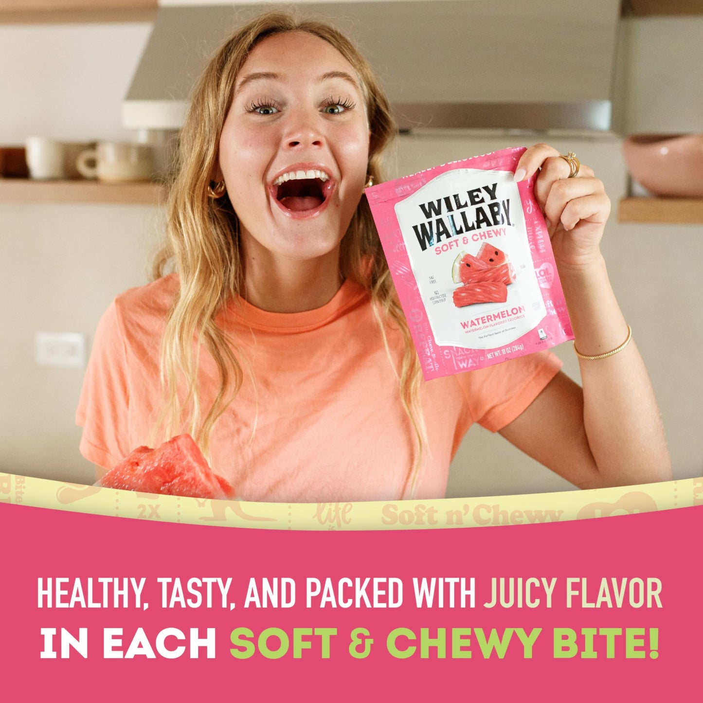 Wiley Wallaby Licorice 24 Ounce Classic Gourmet Soft & Chewy Australian Watermelon Licorice Candy Twists, 3 Pack