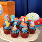 YCTHUNFISH 36 Pack Space Astronaut Cupcake Toppers - Outer Space Theme Decorations for Baby Shower & Kids Birthday Party - Small Size