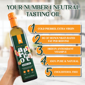 Gourmanity Apricot Seed Oil, Frying Oil With Natural Vitamin E, Apricot Kernel Oil, A Healthier Cooking Oil Alternative, Cholest