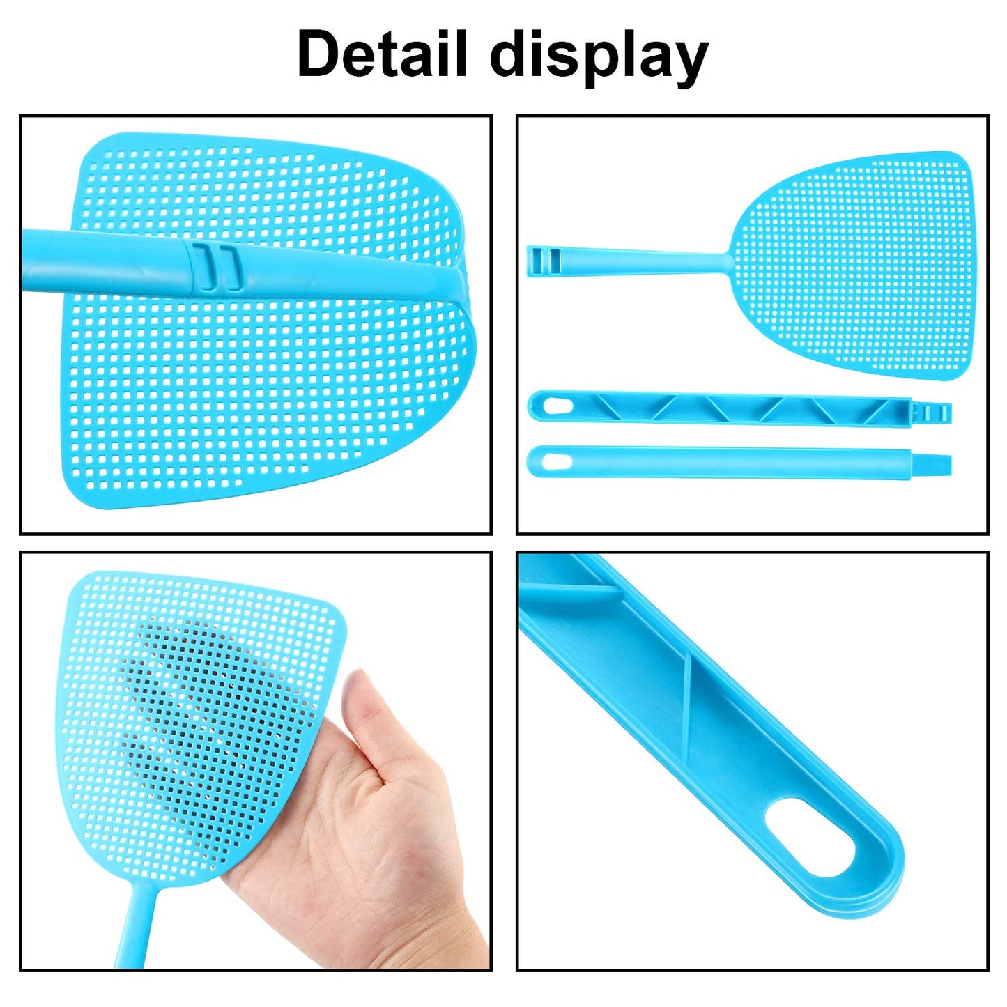Boao 10 Pieces Fly Swatter, Colorful Strong Flexible Manual Fly Swat Set Plastic Durable Fly Swatter