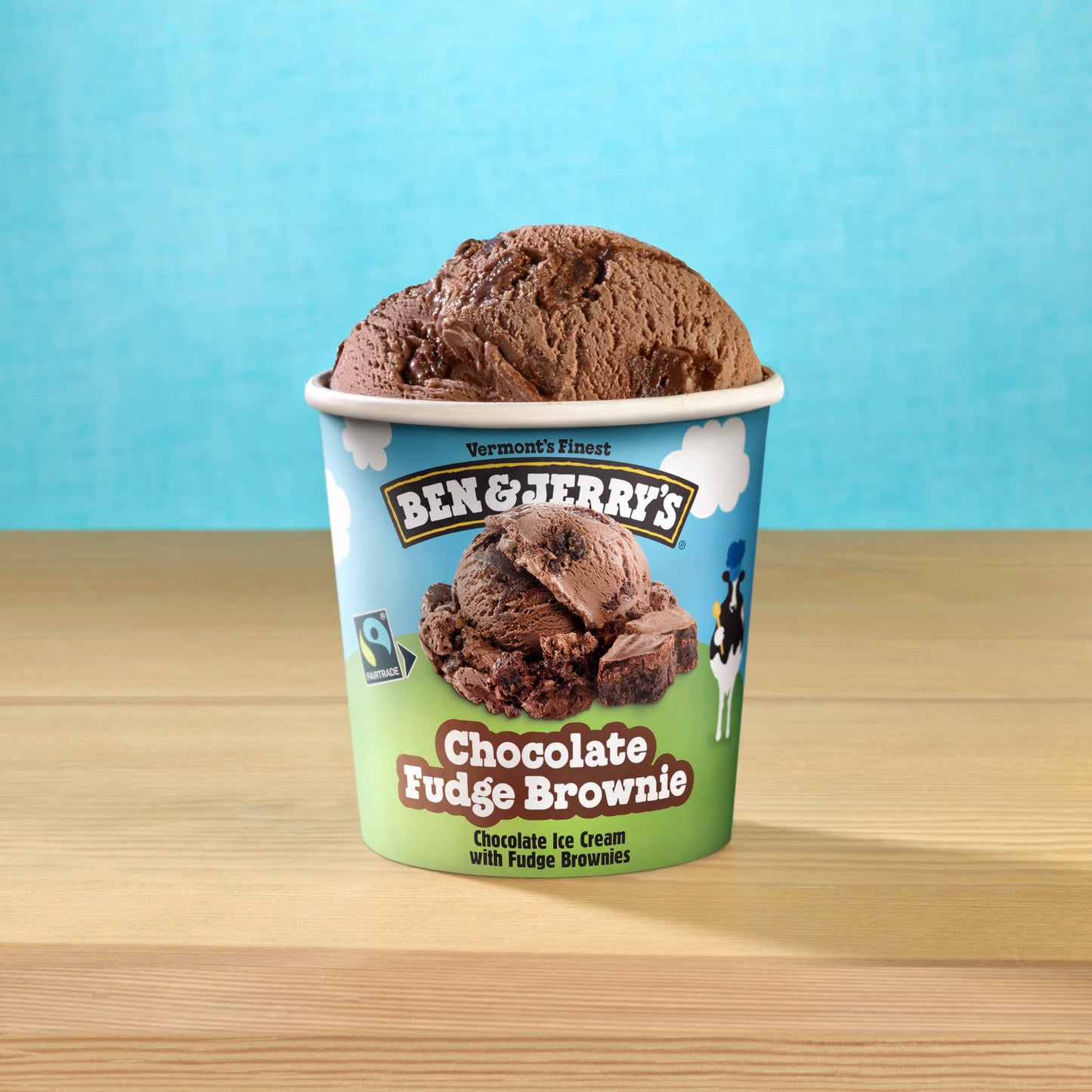 Ben & Jerrys Chocolate Fudge Brownie Ice Cream Pint Non-GMO 16 oz