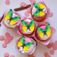 Gyufise Butterfly Cake Decorations - Edible Wafer Paper Toppers, 48 Pcs, Small, Green & Yellow