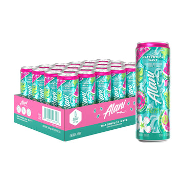 Alani Nu Watermelon Wave Energy Drink, Sugar Free, 200mg Caffeine, 10 Calories, 12 Fl Oz Cans, 24 Pack