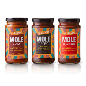 Ya Oaxaca Mole Sauce Variety Pack - Vegan, Non-GMO, Gluten Free - 12 Oz (Pack of 3) - Includes Negro, Coloradito, & Rojo