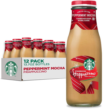 Starbucks Frappuccino, Coffee Drink, Peppermint Mocha, 13.7 fl oz Bottles (12 Pack), Iced Coffee