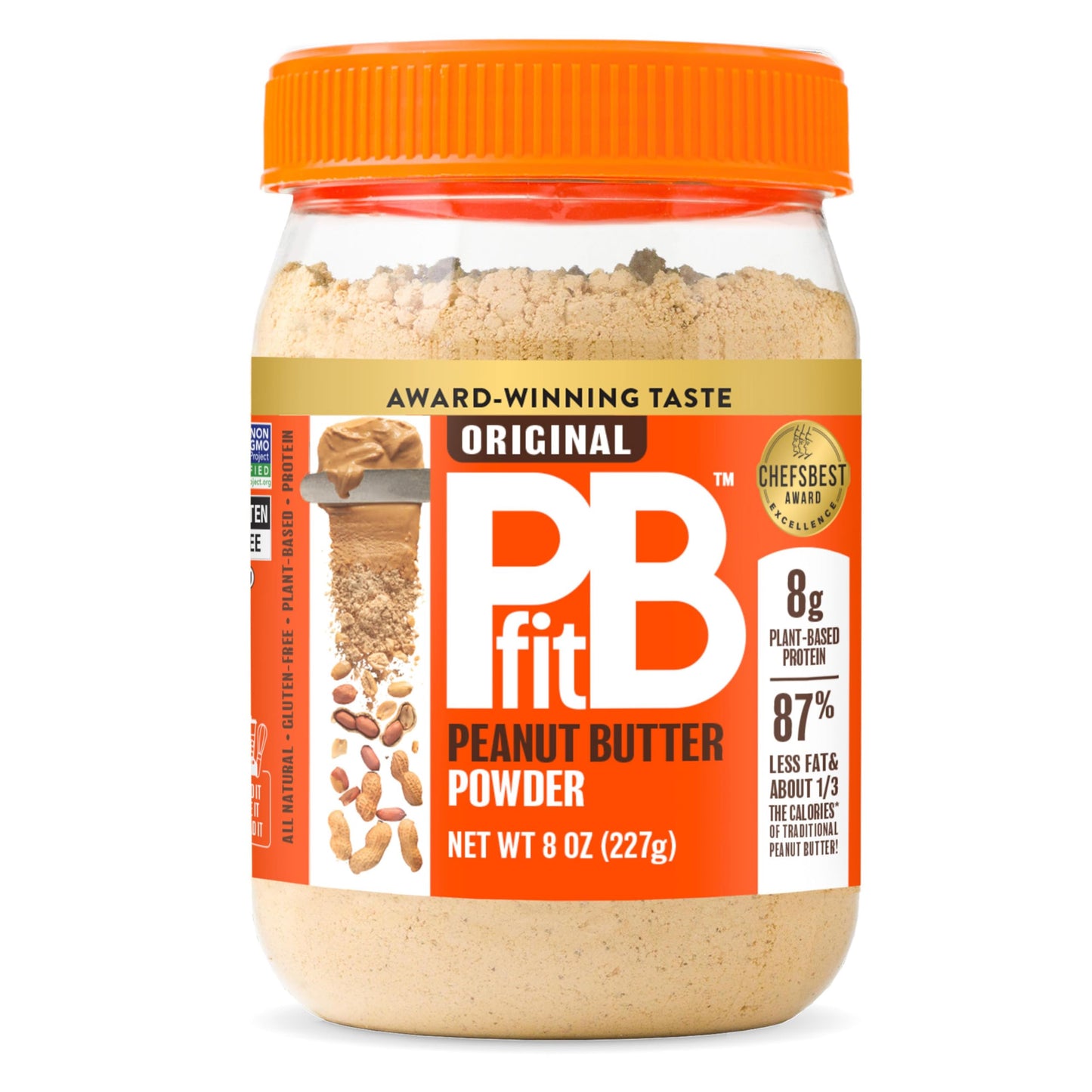 Pbfit 8 Ounce Classic Peanut Butter Powder, Powdered Peanut Butter Spread From Real Roasted Peanuts, 8G Of Protein 8% Dv, Gluten-Free, 60 Calories, 87% Less Fat (Pack Of 1)