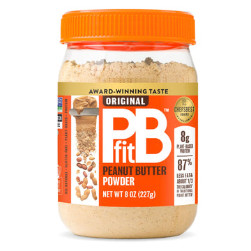 Pbfit 8 Ounce Classic Peanut Butter Powder, Powdered Peanut Butter Spread From Real Roasted Peanuts, 8G Of Protein 8% Dv, Gluten-Free, 60 Calories, 87% Less Fat (Pack Of 1)