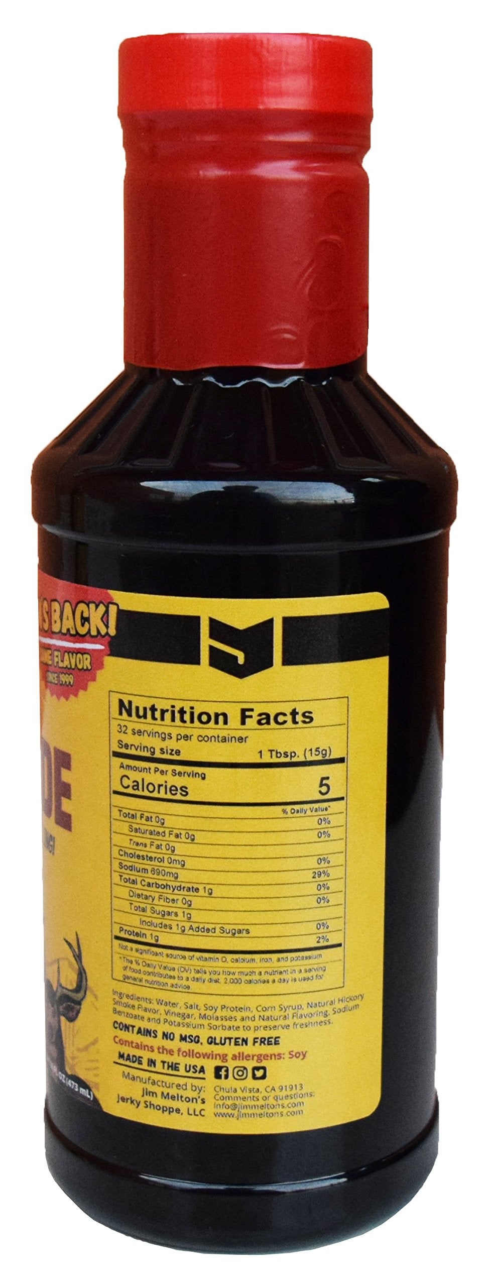 Jim Meltons Jerky Marinade - Hickory Smoke Flavor - 16 Fl Oz - No MSG or Nitrates - Make Your Own Homemade Jerky