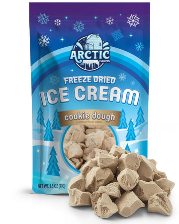 Arctic Farms Freeze Dried Ice Cream Bits Bagged and Boxed - Does Not Melt (Cookie Dough, 2.5oz)