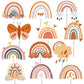 24Pc Boho Rainbow Cupcake Toppers For Boho Rainbow Party & Baby Showers