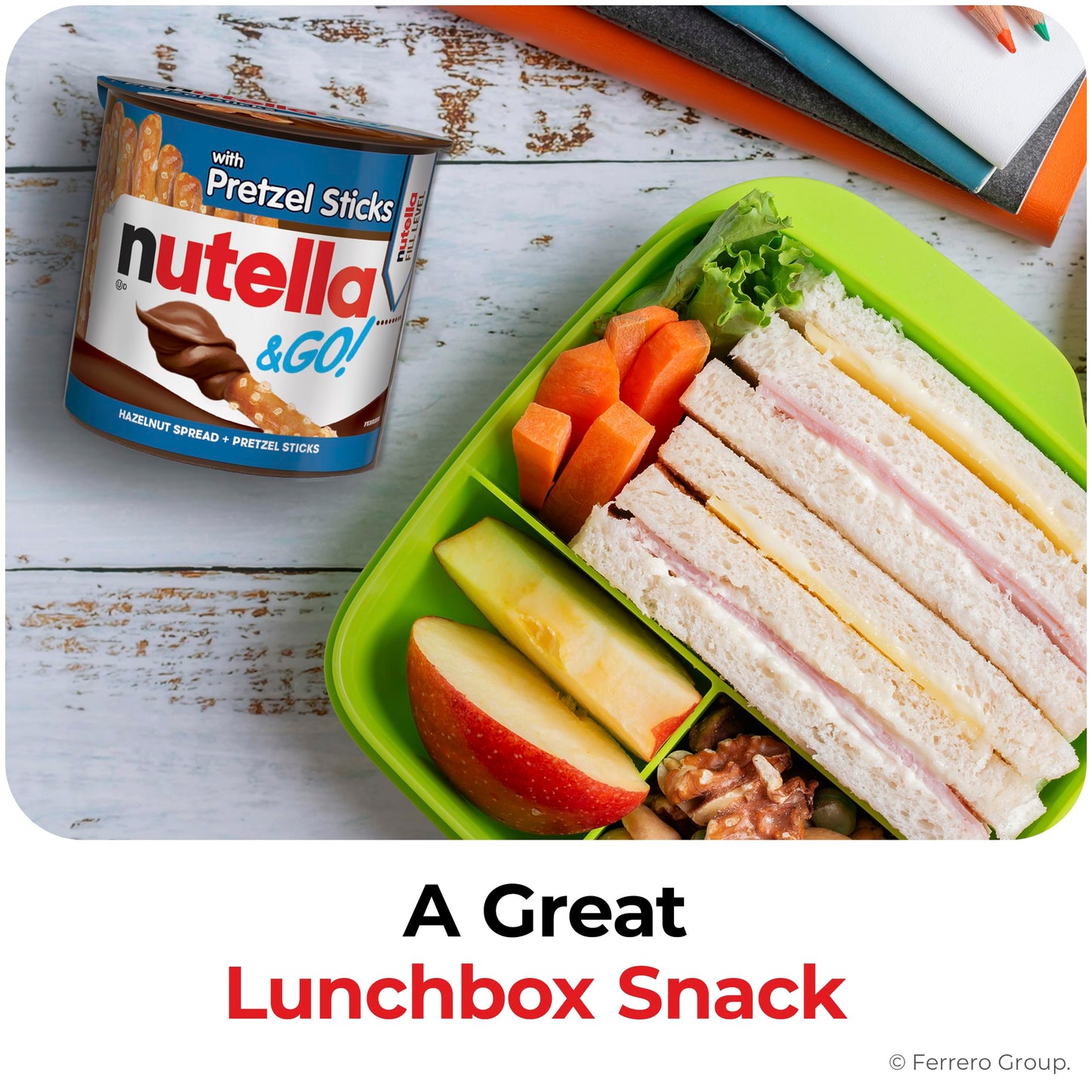 Nutella & GO! Chocolate Hazelnut Spread with Cocoa + Pretzel Sticks  10 Snack Packs  1.9 oz Each