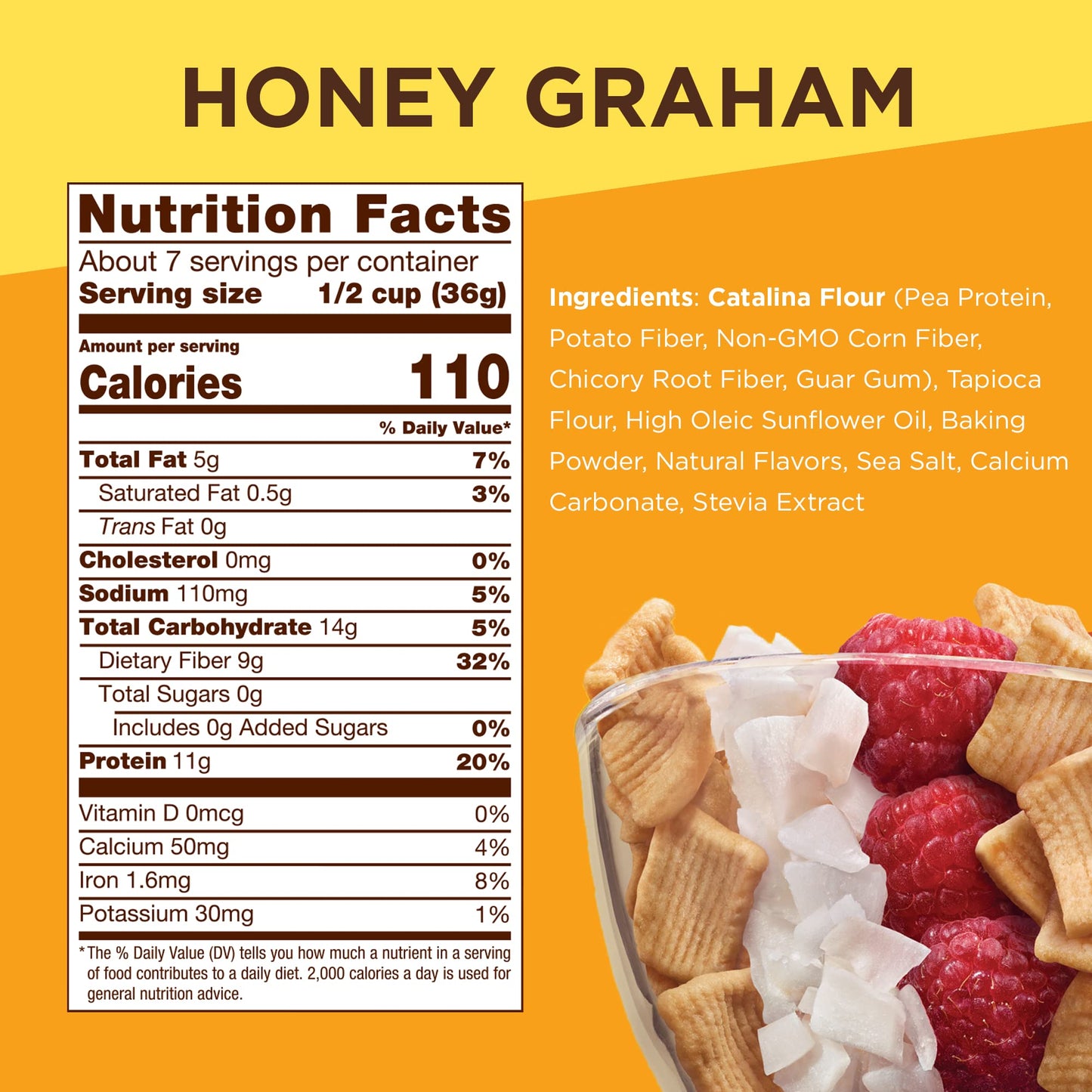 Catalina Crunch Protein Cereal - Sugar Free Breakfast Cereal with 11g of Protein - Gluten Free, Keto Friendly - Honey Graham - 9