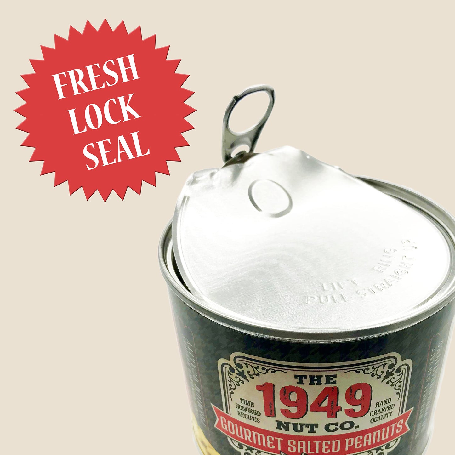 The 1949 Nut Co. Gourmet Salted Virginia Peanuts, Oil Roasted, 10 Ounce Can